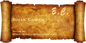 Bozik Cinnia névjegykártya